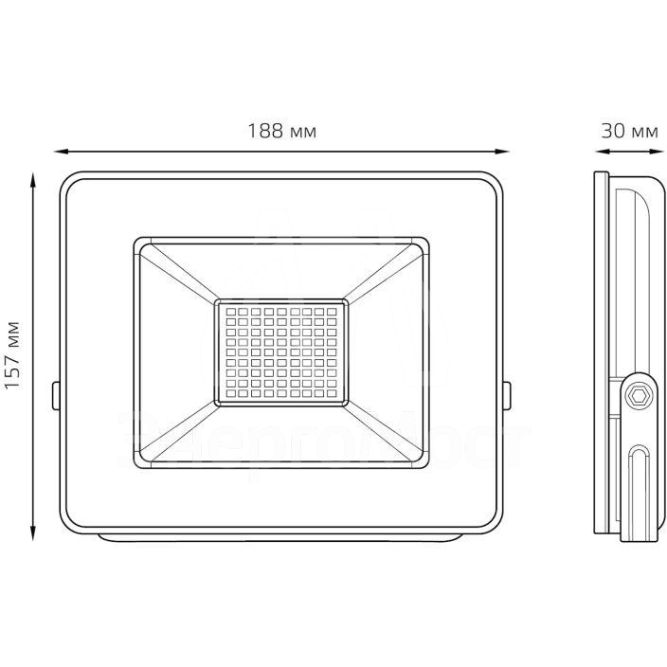 Прожектор светодиодный Elementary 50Вт 3510лм IP65 6500К черн. ПРОМО Gauss 613100350P