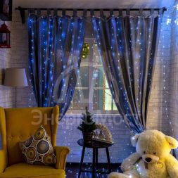 Гирлянда &amp;quot;Светодиодный дождь&amp;quot; из росы 6х3м USB+пульт управления бел. Neon-Night 315-995