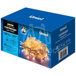 Гирлянда LED со статическим свечением ULD-S1000-120/SWK WARM WHITE IP67 10м соедин. 120 диодов тепл. бел. свет провод бел. Uniel UL-00007203