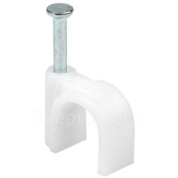 Скоба крепежная круглая с гвоздем d10мм пластик. (уп.50шт) EKF plcn-sr-10