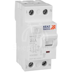 Выключатель дифференциального тока (УЗО) 2п 25А 30мА тип A 4.5кА OptiDin DM63-2225 УХЛ4 КЭАЗ 343912