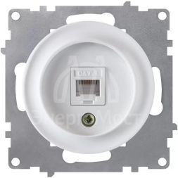 Розетка телефонная 1-м СП Florence RJ11 механизм бел. (1E20601300) OneKeyElectro 2172769
