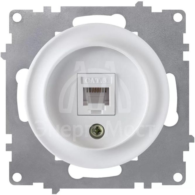 Розетка телефонная 1-м СП Florence RJ11 механизм бел. (1E20601300) OneKeyElectro 2172769