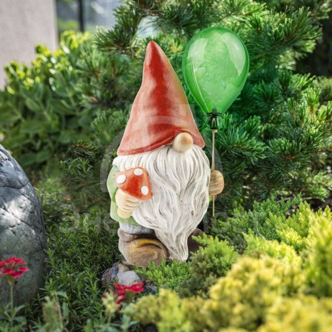 Фигура садовая ERASF22-08 Гном Мухомор с шариком полистоун 30см ЭРА Б0053360