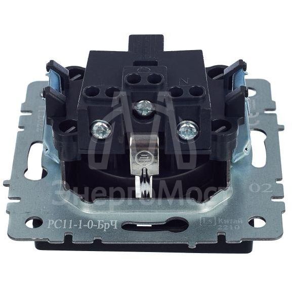 Розетка BRITE РС11-1-0-БрЧ 16А с заземл. без защ. шторки черн. IEK BR-R11-16-K02