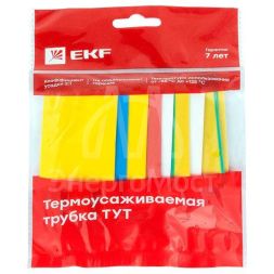 Набор трубок термоусадочных ТУТ нг тонкостен. 20/10 (7 цветов по 3шт 100мм) EKF tut-n-20