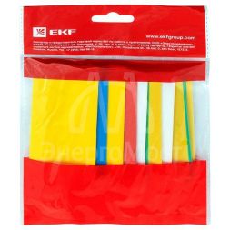 Набор трубок термоусадочных ТУТ нг тонкостен. 20/10 (7 цветов по 3шт 100мм) EKF tut-n-20
