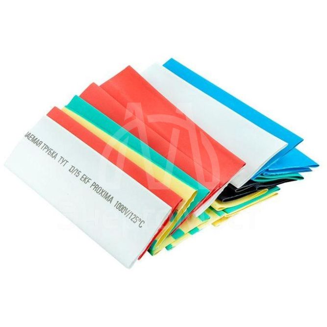 Набор трубок термоусадочных ТУТ нг тонкостен. 20/10 (7 цветов по 3шт 100мм) EKF tut-n-20