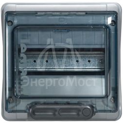 Бокс ОП Plexo IP65 8м сер/дым. двер. Leg 601978