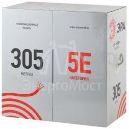 Кабель витая пара U/UTP кат.5E 4х2х24AWG solid CU PE Outdoor черн. (м) Эра Б0044431