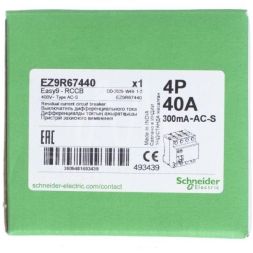 Выключатель дифференциального тока селективный ВДТ EASY9 (УЗО) 4П 40А 300мА AC-S 400В SchE EZ9R67440
