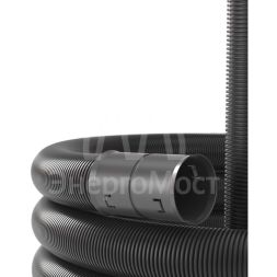 Труба гофрированная двустенная ПНД гибкая d110мм с протяжкой с муфтой для открытой прокладки стойкая к УФ SN8 ПВ-0 черн. (уп.50м) DKC 151911