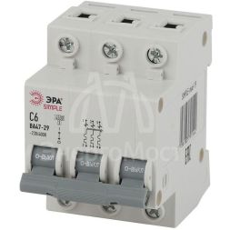 Выключатель автоматический модульный 3п C 25А 4.5кА ВА47-29 SIMPLE-mod-23 ЭРА Б0039240