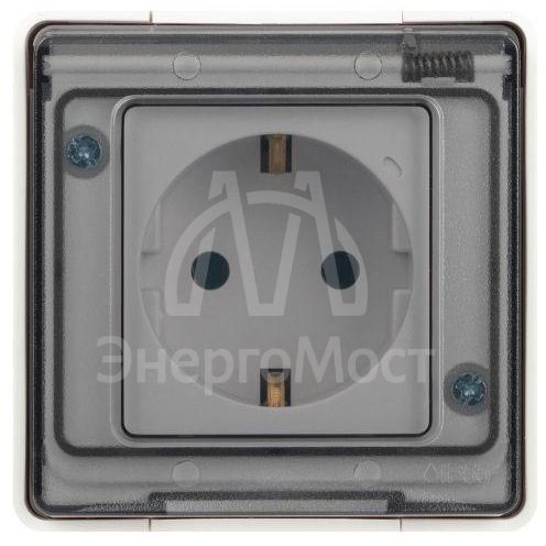 Розетка Эксперт 11-2501-01 2P+E IP55 16А-250В ОУ бел. Эра Б0063294