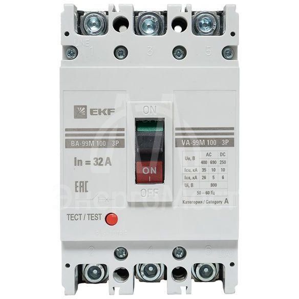 Выключатель автоматический 3п 100/32А 35кА ВА-99М PROxima EKF mccb99-100-32m