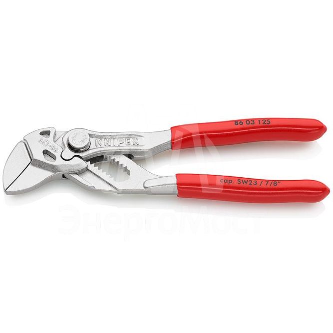Клещи переставные-гаечный ключ 23мм (7/8дюйм) L-125мм Cr-V хром. обливные рукоятки Knipex KN-8603125