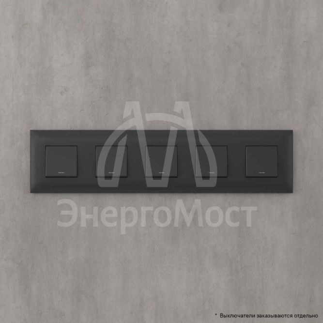 Рамка 5-м 10мод. Avanti &amp;quot;Черный матовый&amp;quot; DKC 4412900