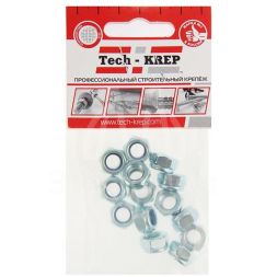 Гайка самоконтрящаяся М8 цинк. DIN 985 (уп.14шт) пакет Tech-Krep 103032