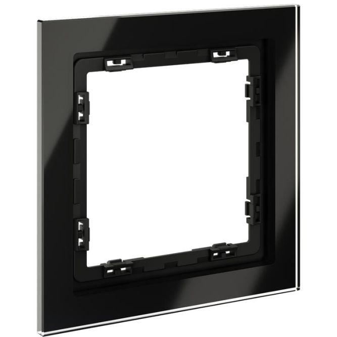 Рамка 1-м S70 стеклян. черн. Voltum VLS110108