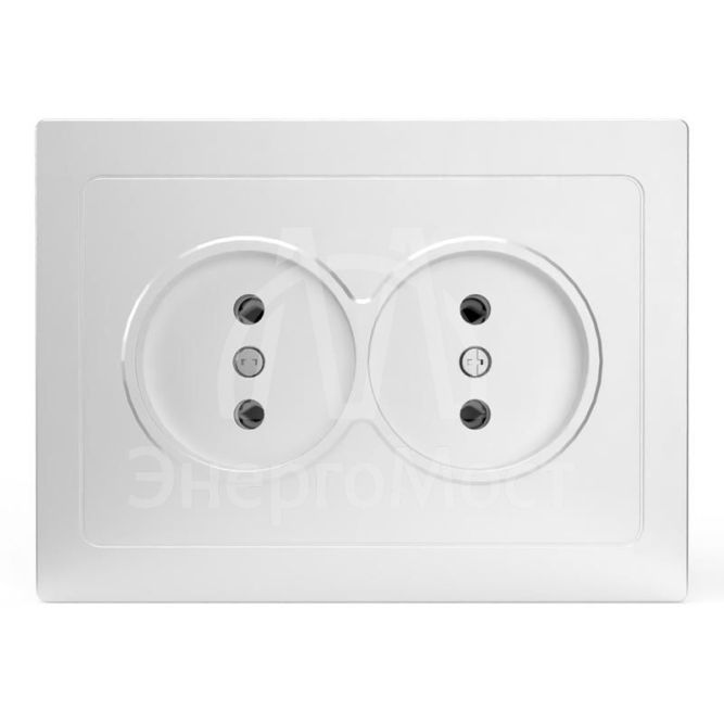 Розетка 2-м СП Pixel 16А IP20 без заземл. в сборе бел. TOKOV ELECTRIC TKE-PX-R2F-C01