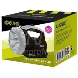 Фонарь-прожектор AccuF6-L3W-bk 3Вт SMD IP20 аккумулятор 900мА.ч 2 режима: яркий/эконом индикатор зарядки; ремень с подставкой черн. ФАZА 5027640