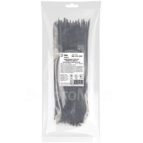 Хомут кабельный Simple 3.6х250 черн. NO-224-200 (уп.100шт) Эра Б0066035