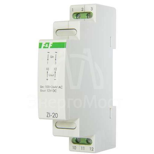 Блок питания ZI-20 (P= 12Вт Uвых. 12В DC 1мод 100-264В AC 1А IP20) F&amp;amp;F EA11.001.027