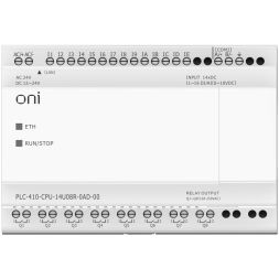 Модуль ЦПУ ПЛК 410 8 DI 6 UI (0-10В/DI) 8 RO 12В-24В DC или 24В AC с Ethernet портом без экрана ONI PLC-410-CPU-14U08R-0AD-00