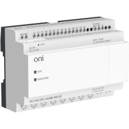 Модуль ЦПУ ПЛК 410 8 DI 6 UI (0-10В/DI) 8 RO 12В-24В DC или 24В AC с Ethernet портом без экрана ONI PLC-410-CPU-14U08R-0AD-00
