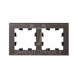 Рамка 2-м AtlasDesign Nature стекло мокко SchE ATN320602