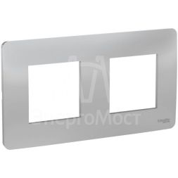 Рамка 2-м UNICA STUDIO алюм. SchE NU200430