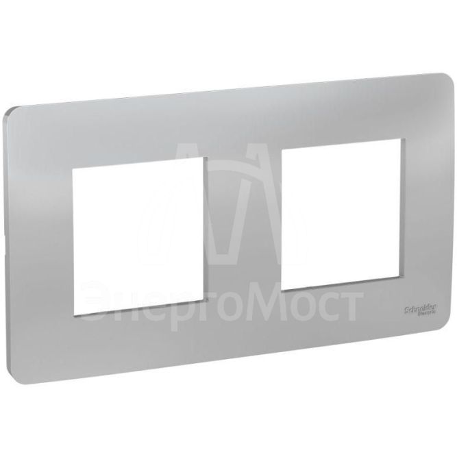 Рамка 2-м UNICA STUDIO алюм. SchE NU200430