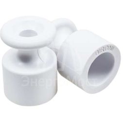 Изолятор для наружного монтажа пластик бел. (уп.100шт) Bironi B1-551-21