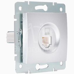 Механизм розетки компьютерн. 1-м СП KARINA RJ45 серебро мат. LEZARD 707-4388-139