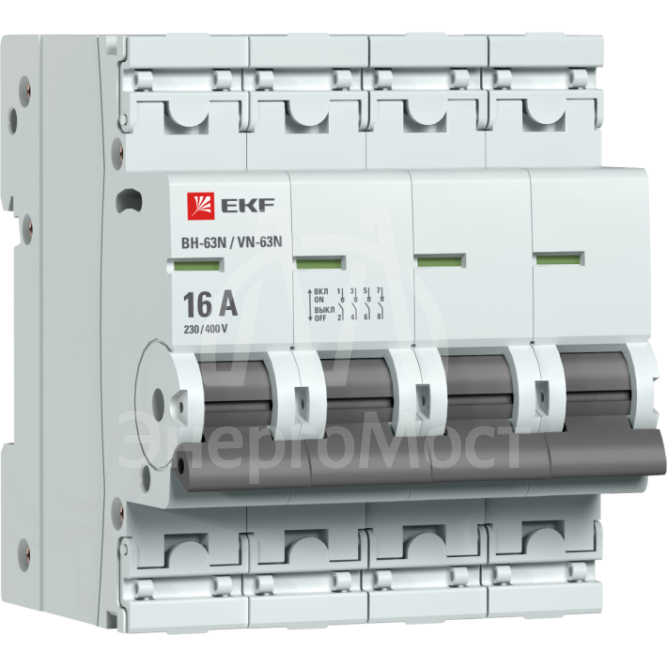 Выключатель нагрузки 4п 16А ВН-63N PROxima EKF S63416