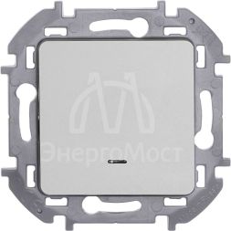 Механизм переключателя 1-кл. Inspiria 10А IP20 250В 10AX с подсветкой / индикацией алюм. Leg 673662