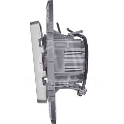 Механизм переключателя 1-кл. Inspiria 10А IP20 250В 10AX с подсветкой / индикацией алюм. Leg 673662