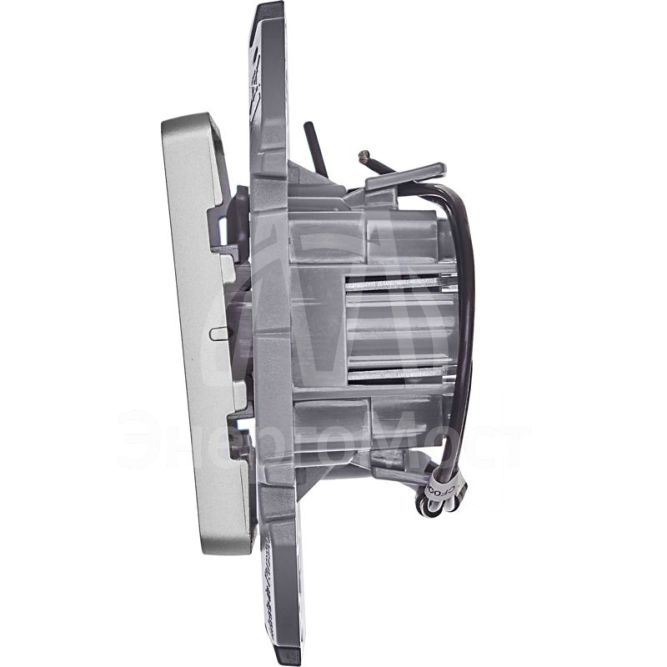 Механизм переключателя 1-кл. Inspiria 10А IP20 250В 10AX с подсветкой / индикацией алюм. Leg 673662