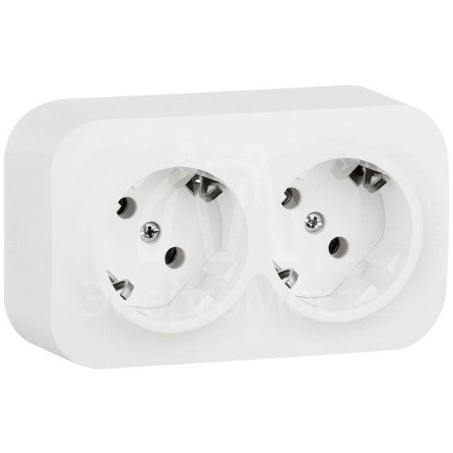 Розетка 2-м ОП Quteo 16А защ. шторки с заземл. бел. Leg 782223