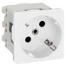 Механизм розетки 1-м СП Simon Connect K45 2мод. с заземл. бел. Simon K01-9