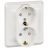 Розетка 2-м СП Этюд 16А защ. шторки с заземл. бел. SchE PC16-008B