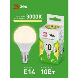Лампа светодиодная GREEN LINE P45-10W-830-E14 GL 10Вт шар 3000К свет тепл. E14 Эра Б0067065