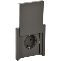Розетка СП FORTE&amp;PIANO16А IP44 FP319 с заземл. защ. шторки с крышкой безвинт. крепл. сер. IEK FP-R16-16-1-44-K03