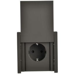 Розетка СП FORTE&amp;PIANO16А IP44 FP319 с заземл. защ. шторки с крышкой безвинт. крепл. сер. IEK FP-R16-16-1-44-K03