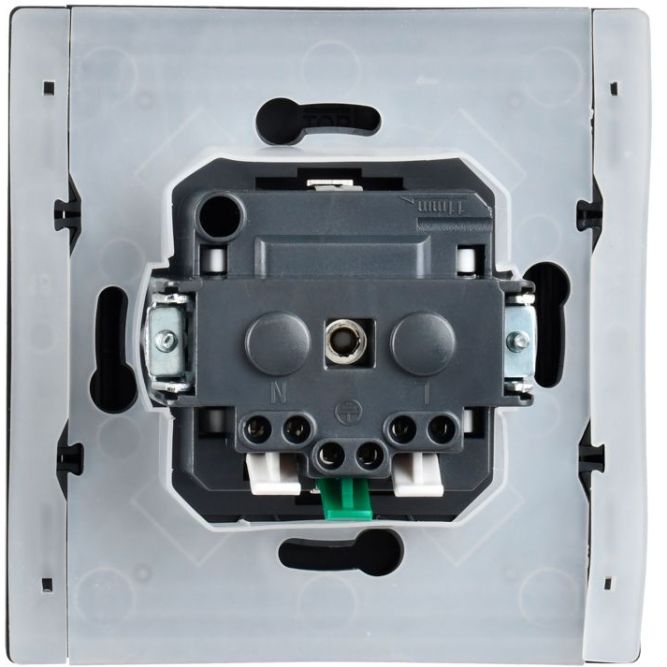 Розетка СП FORTE&amp;PIANO16А IP44 FP319 с заземл. защ. шторки с крышкой безвинт. крепл. сер. IEK FP-R16-16-1-44-K03