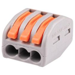 Клемма монтажная рычажного соединения PTC-3P 222-413 BL/10 450В 32А 0.08-2.5 4.0кв.мм (уп.10шт) JazzWay 5050730