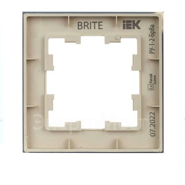 Рамка 1-м BRITE РУ-1-2-БрВа стекло ванильн. IEK BR-M12-G-K10