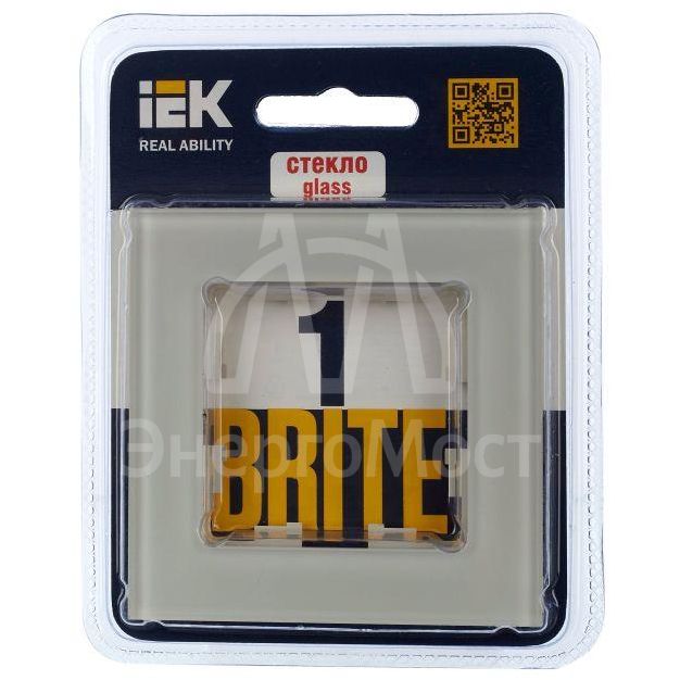 Рамка 1-м BRITE РУ-1-2-БрВа стекло ванильн. IEK BR-M12-G-K10