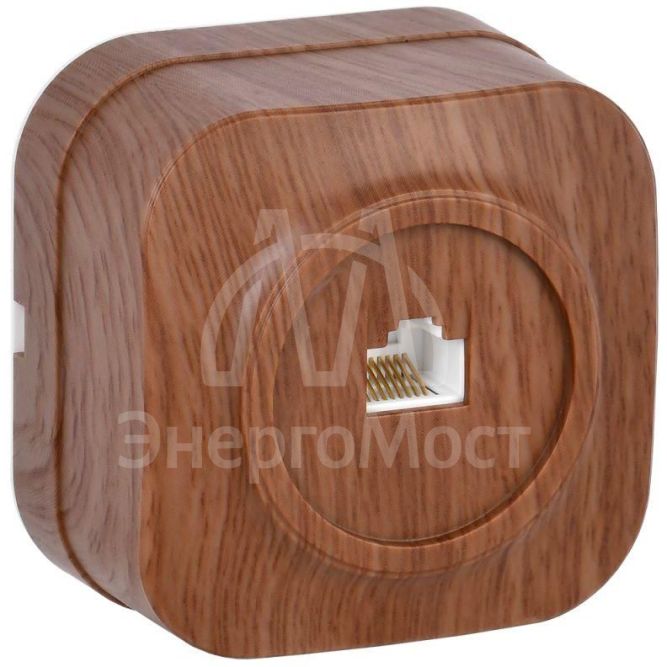 Розетка компьютерная 1-м ОП Glory РК10-ХД дуб IEK EKH10-K24