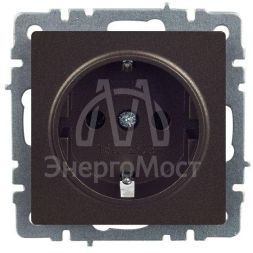 Розетка 1-м СП BRITE РС11-1-0-БрТБ 16А с заземл. без защ. шторки бронза IEK BR-R11-16-K45